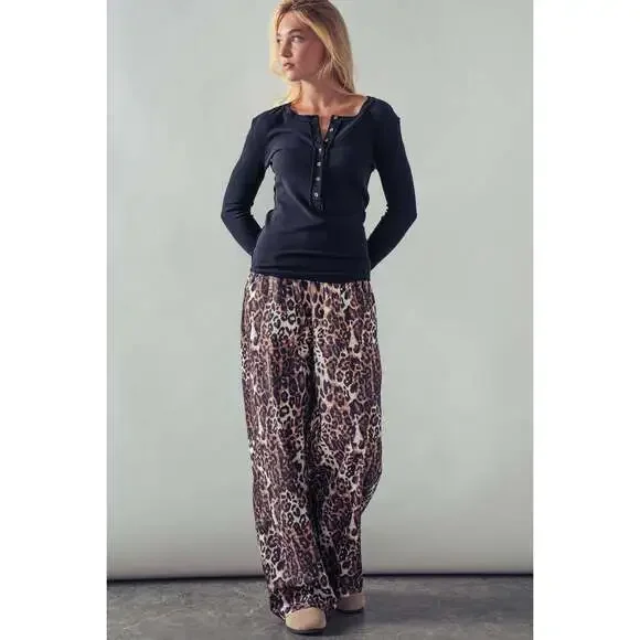 Ribbed Henley Long Sleeve Top - Picture 3 of 7